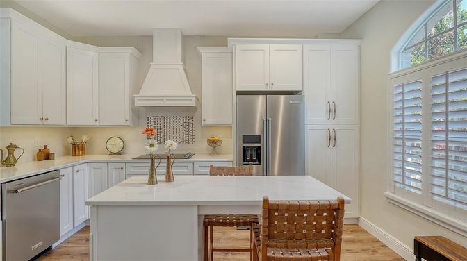 Interior, Kitchen, Stainless Steel Appliances, Wood Texture Flooring