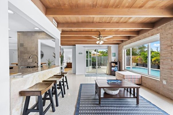 Interior, Recessed Lighting, Stone Walls, Wooden Beams, Wooden Ceilings