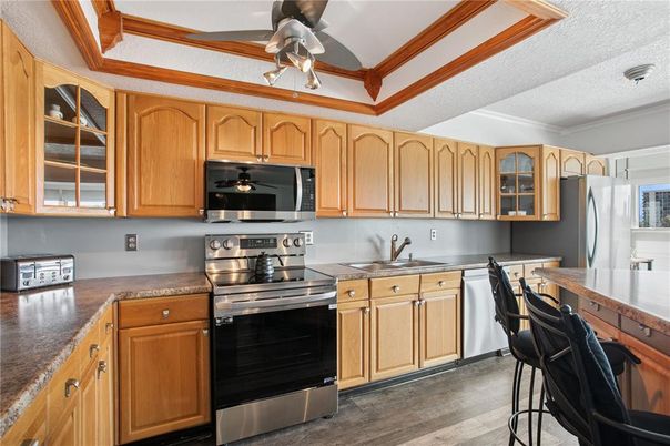 Interior, Kitchen, Stainless Steel Appliances, Wood Texture Flooring