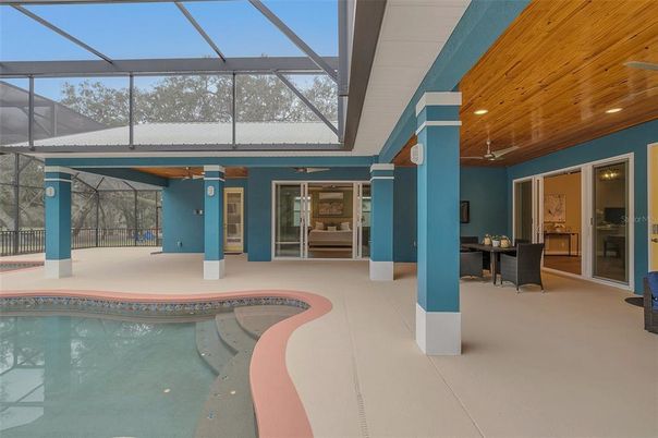 Glass Ceilings, Interior, Pool, Recessed Lighting, Sun Room, Wooden Ceilings