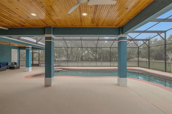 Glass Ceilings, Interior, Pool, Recessed Lighting, Sun Room, Wooden Ceilings