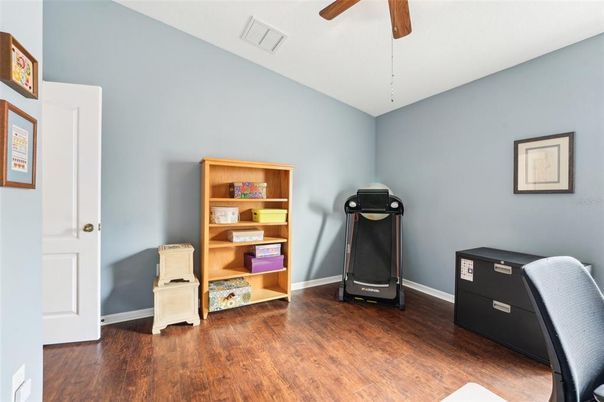 Fitness Equipment, Home Office, Interior, Wood Texture Flooring