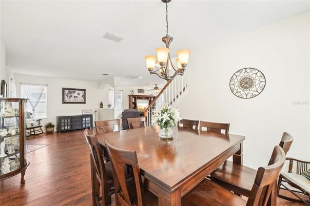 Chandelier, Dining room, Interior, Wood Texture Flooring
