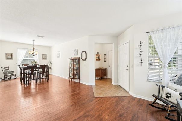 Chandelier, Dining room, Interior, Wood Texture Flooring