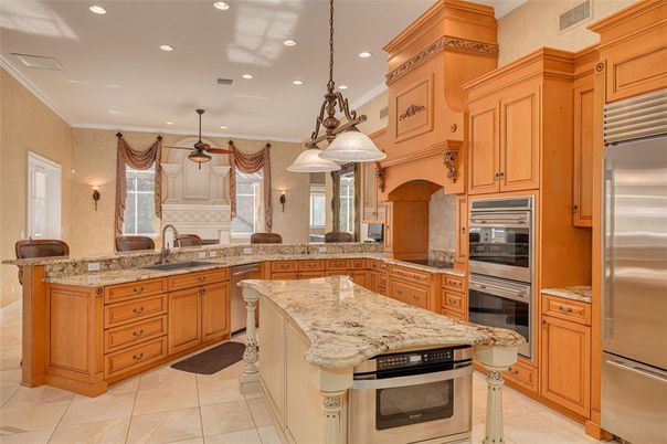 Interior, Kitchen, Pendant Lights, Recessed Lighting, Stainless Steel Appliances