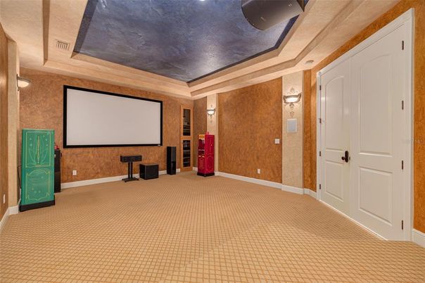 Interior, Projection Screen, Recessed Lighting, Theatre Room