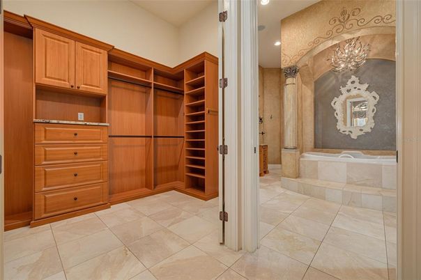 Bathroom, Chandelier, Interior, Recessed Lighting, Walk-in Closets