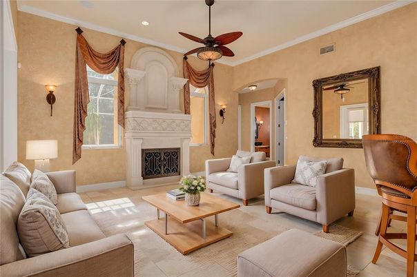 Fireplace, Interior, Living room, Recessed Lighting