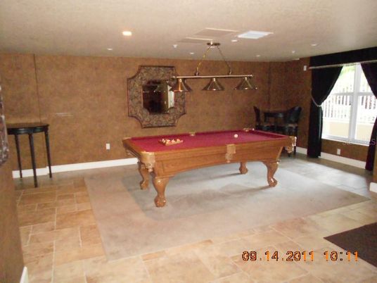 Billiard Table, Game Room, Interior, Pendant Lights, Recessed Lighting