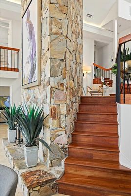 Interior, Stone Walls, Wood Texture Flooring