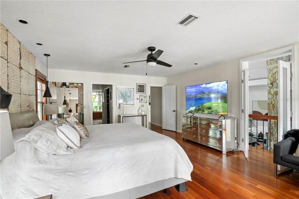 Bedroom, Interior, Kitchen, Pendant Lights, Wood Texture Flooring