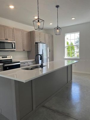 Interior, Kitchen, Pendant Lights, Recessed Lighting, Stainless Steel Appliances