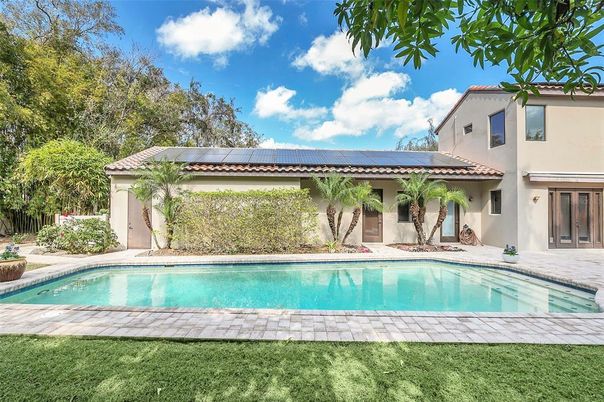 Exterior, Pool, Solar Panels