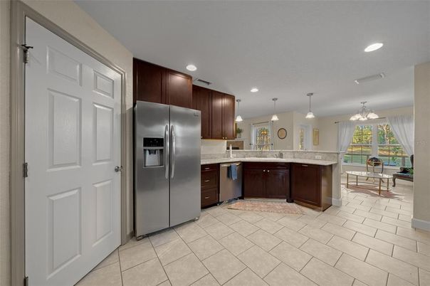Interior, Kitchen, Pendant Lights, Recessed Lighting, Stainless Steel Appliances