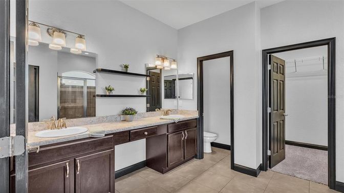 Bathroom, Dual Sink Vanities, Glass Shower, Interior