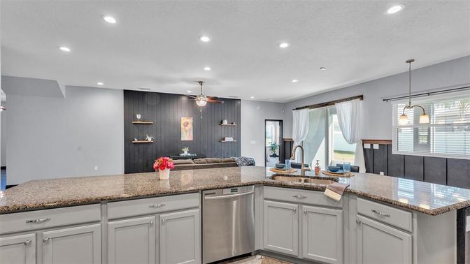 Interior, Kitchen, Pendant Lights, Recessed Lighting, Stainless Steel Appliances