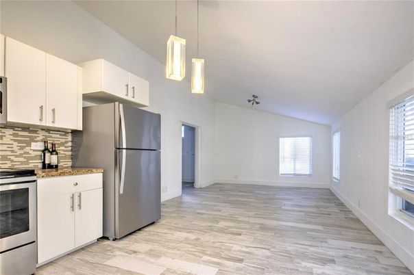 Interior, Kitchen, Pendant Lights, Wood Texture Flooring