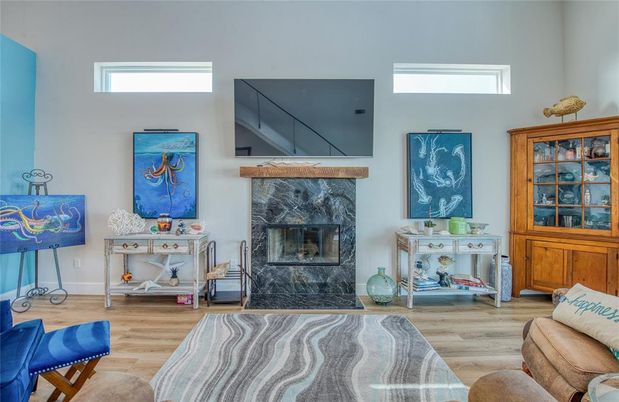 Fireplace, Interior, Wood Texture Flooring