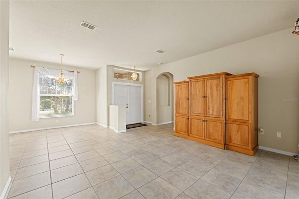 Chandelier, Empty room, Interior