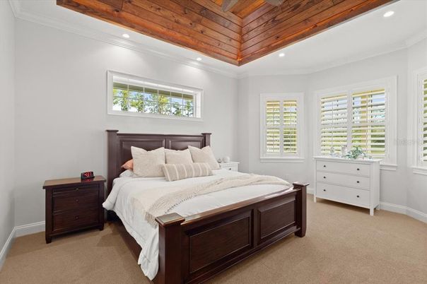 Bedroom, Interior, Recessed Lighting, Wooden Beams, Wooden Ceilings