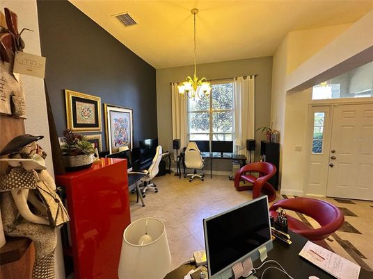 Chandelier, Home Office, Interior
