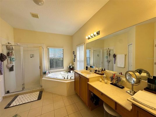 Bathroom, Dual Sink Vanities, Glass Shower, Interior