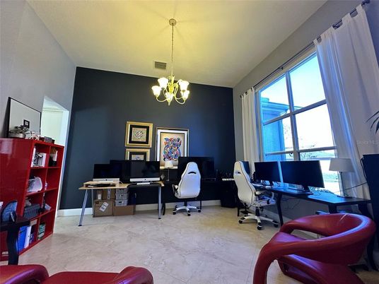 Chandelier, Home Office, Interior