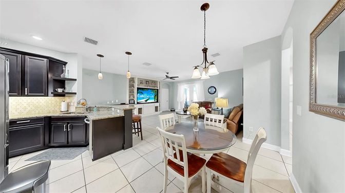 Dining room, Interior, Kitchen, Living room, Pendant Lights, Recessed Lighting