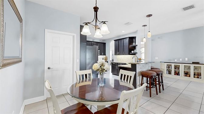 Dining room, Interior, Kitchen, Pendant Lights, Recessed Lighting
