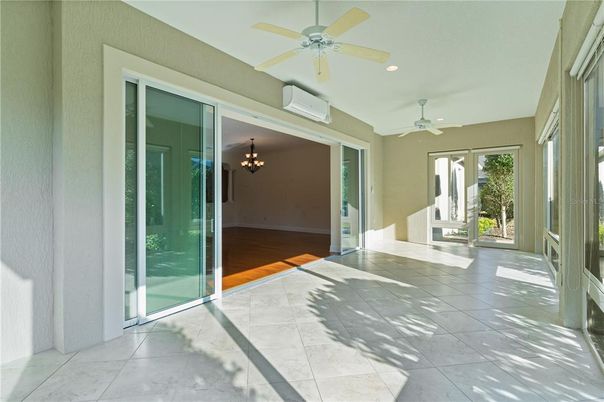 Chandelier, Empty room, Interior, Recessed Lighting, Wood Texture Flooring