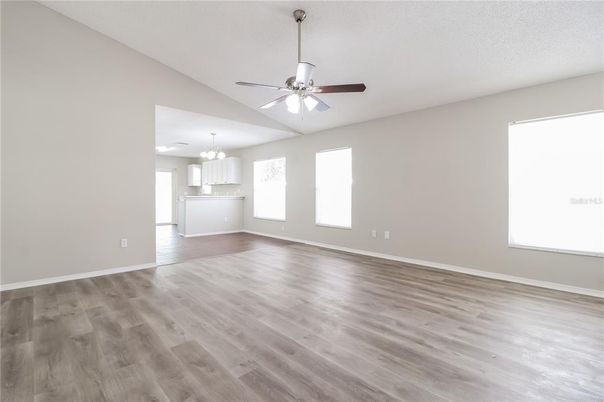 Chandelier, Empty room, Interior, Wood Texture Flooring