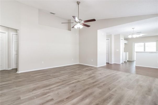 Chandelier, Empty room, Interior, Wood Texture Flooring