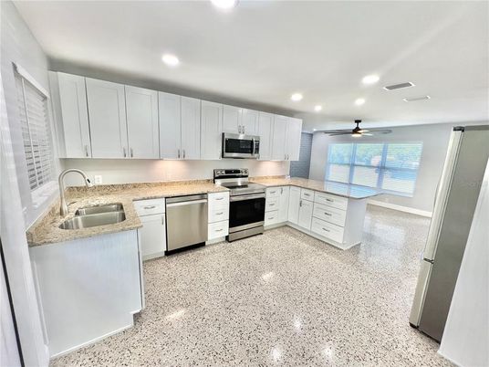 Interior, Kitchen, Recessed Lighting, Stainless Steel Appliances