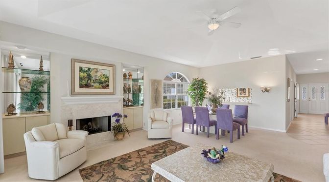 Dining room, Fireplace, Interior, Living room, Recessed Lighting