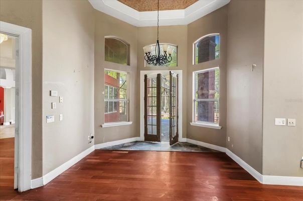 Chandelier, Interior, Pendant Lights, Wood Texture Flooring