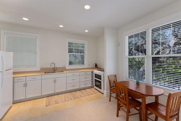 Dining room, Interior, Kitchen, Recessed Lighting, Wood Texture Flooring