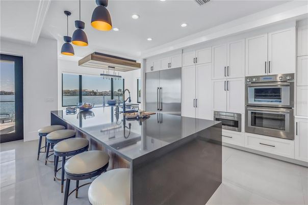 Interior, Kitchen, Pendant Lights, Recessed Lighting, Stainless Steel Appliances