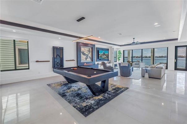 Billiard Table, Game Room, Interior, Living room, Recessed Lighting, Water