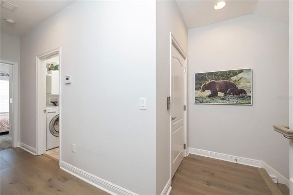 Interior, Recessed Lighting, Utility Closets, Washer, Wood Texture Flooring