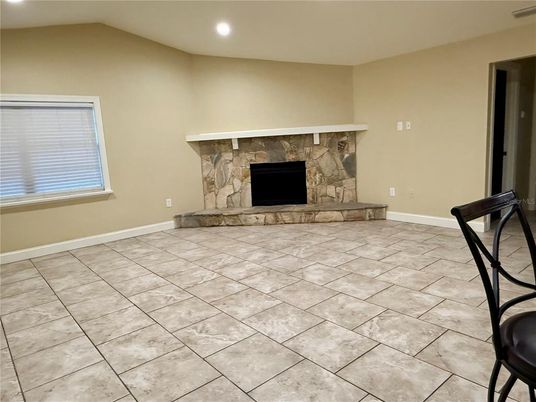 Empty room, Fireplace, Interior, Recessed Lighting