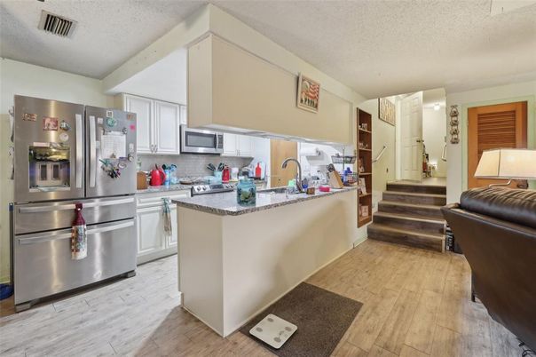 Interior, Kitchen, Stainless Steel Appliances, Wood Texture Flooring