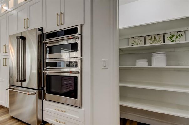 Interior, Kitchen, Stainless Steel Appliances, Wood Texture Flooring
