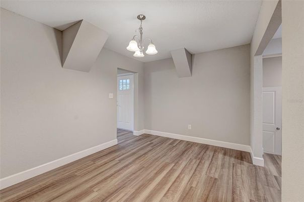 Chandelier, Empty room, Interior, Wood Texture Flooring