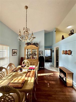 Chandelier, Dining room, Interior, Wood Texture Flooring