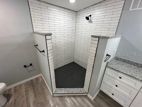 Bathroom, Interior, Recessed Lighting, Wood Texture Flooring