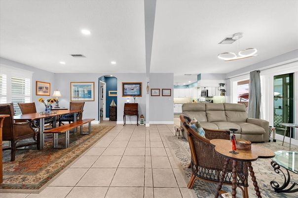 Dining room, Interior, Kitchen, Living room, Pendant Lights, Recessed Lighting