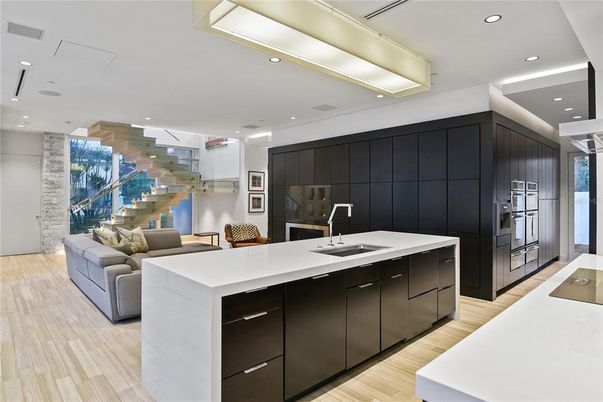 Interior, Kitchen, Recessed Lighting, Wood Texture Flooring