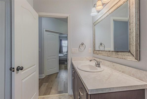 Bathroom, Dual Sink Vanities, Interior, Wood Texture Flooring