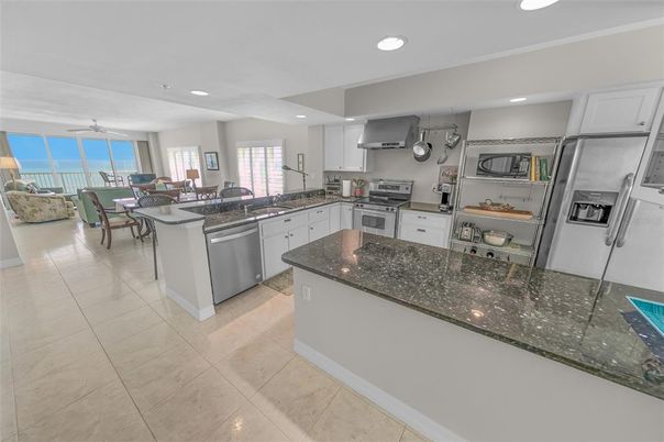 Dining room, Interior, Kitchen, Living room, Recessed Lighting, Stainless Steel Appliances