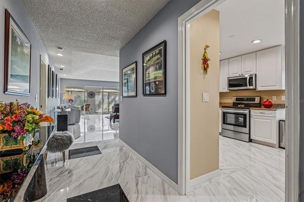 Dining room, Interior, Kitchen, Marble, Recessed Lighting, Stainless Steel Appliances